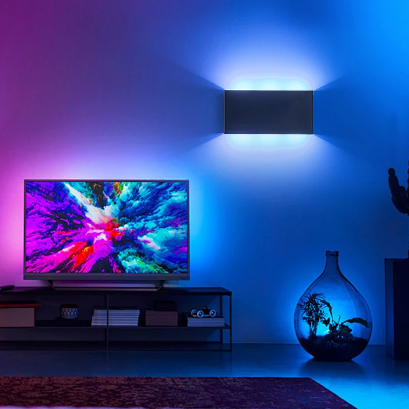 6WCharging Wall Lamp with Remote Control RGB Colorful Touch Dimming LED Wall Light Home Battery Portable Night Light for Bedside