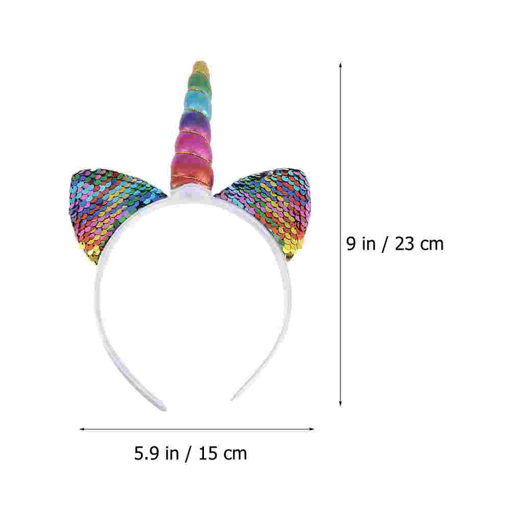 Unicorn Headband Birthday Headpieces Party Headwear Kids Hair Cosplay Headdress Cartoon Hoop Bands