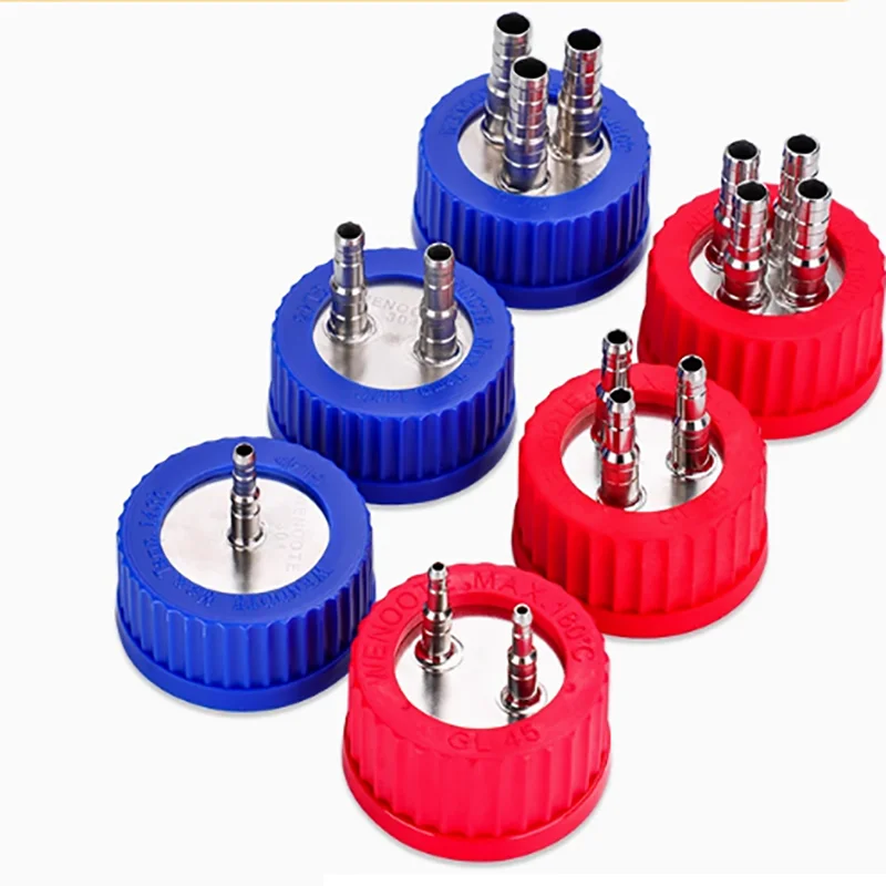 

Laboratory stainless steel feeding bottle cap mobile phase bottle cap adapter cap reagent bottle cap waste liquid bottle