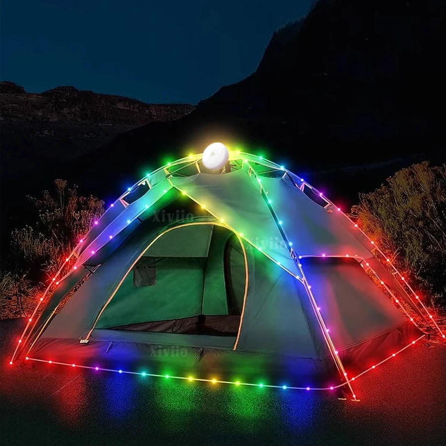 Outdoor Camping Telescopic เทปวัดโคมไฟ Caiguang Camping บรรยากาศ Light Type C ชาร์จ Courtyard โคมไฟ 5.8m เต็นท์ Ligh