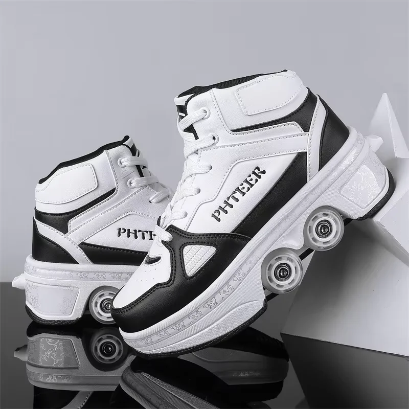 Patins à Roulettes Quad Réglables Sur Chaussures – Double Rangée 4 Roues, Loisirs Extérieur Fun & Pratique
