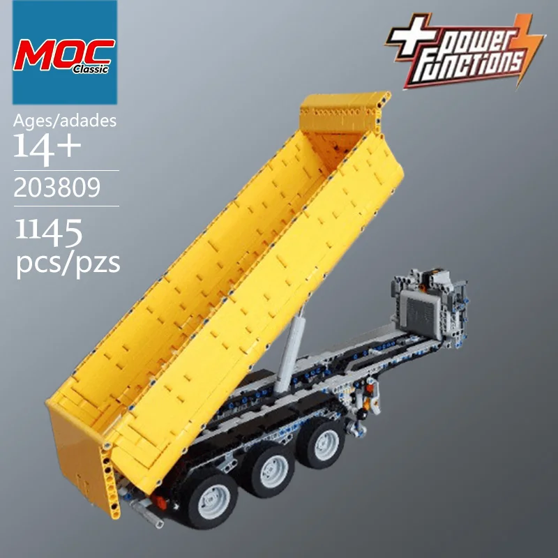 Custom MOC 1:21 Scale Tipper Semi Trailer Technic Model - Trendy Educational Toy - Compatible with Mack Anthem  For Holiday Gift