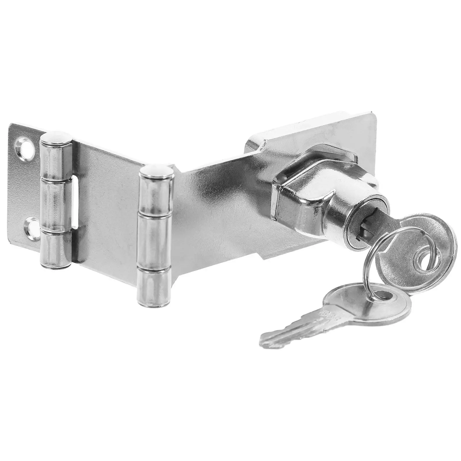

1Set Office Drawer Locks Keyed Cabinet Hasp Lock Stainless Steel Foldable Design for Cabinets Closets Workshops Desks Security