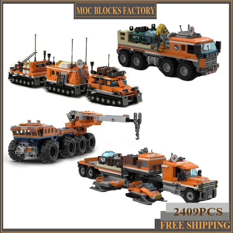 

Car Arctic Tracked Carrier Model Building Moc Building Bricks Technology Modular City Car Block Construstion DIY Toy Gift