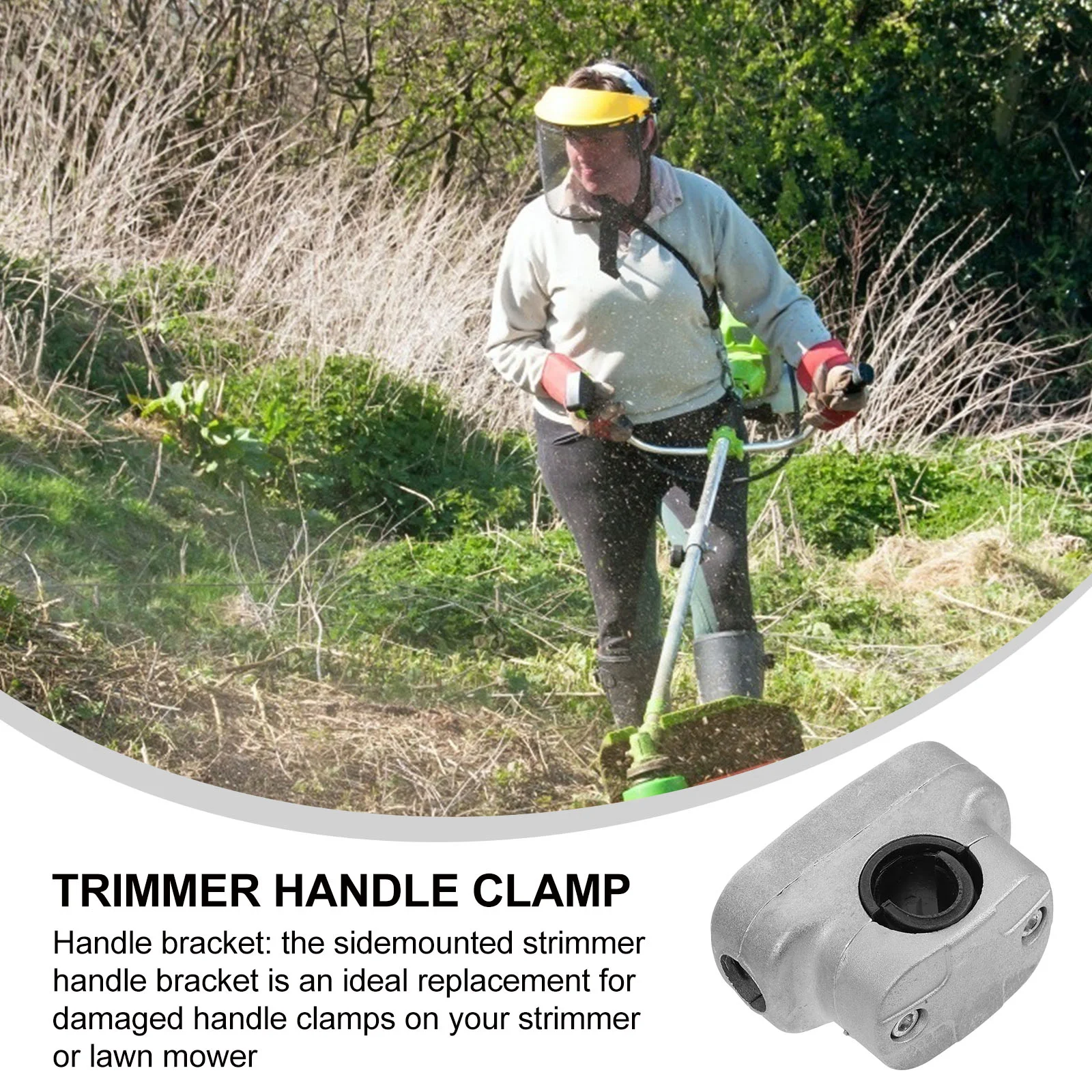 Lawn Mower Handle Bracket Trimmer Push Reel Clamp Fittings Strimmer Holder Fixing Mount Drawstring