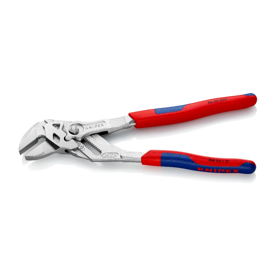 KNIPEX 86 05 250 Pliers and Wrench in a Single Tool Chrome Plated with Multi-component Grips 250 mm