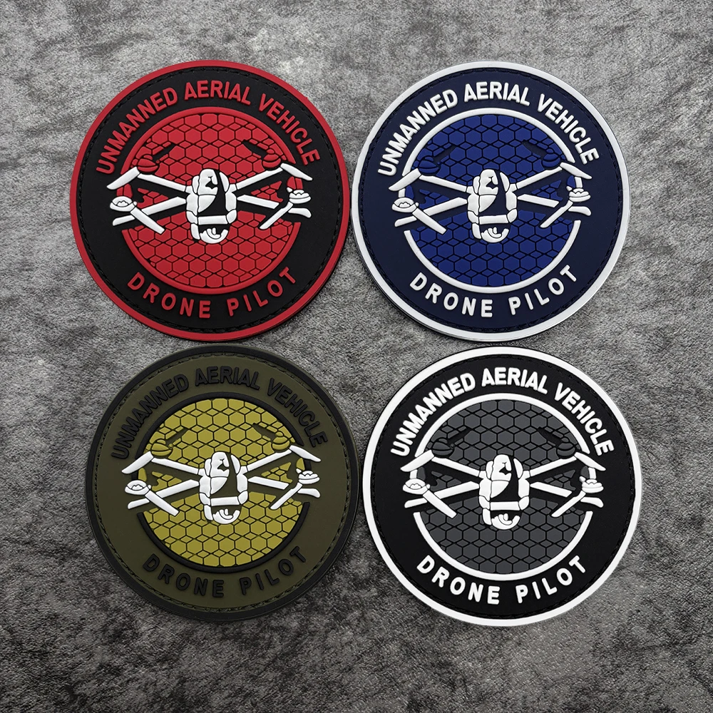 Honeycomb Texture Inner Base, Circular Patch with Rotor Design, Luminous in the Dark, Pvc Material, Armband, Luggage, Clothing Decoration Patch, Free Felt-Backed Badge Patch