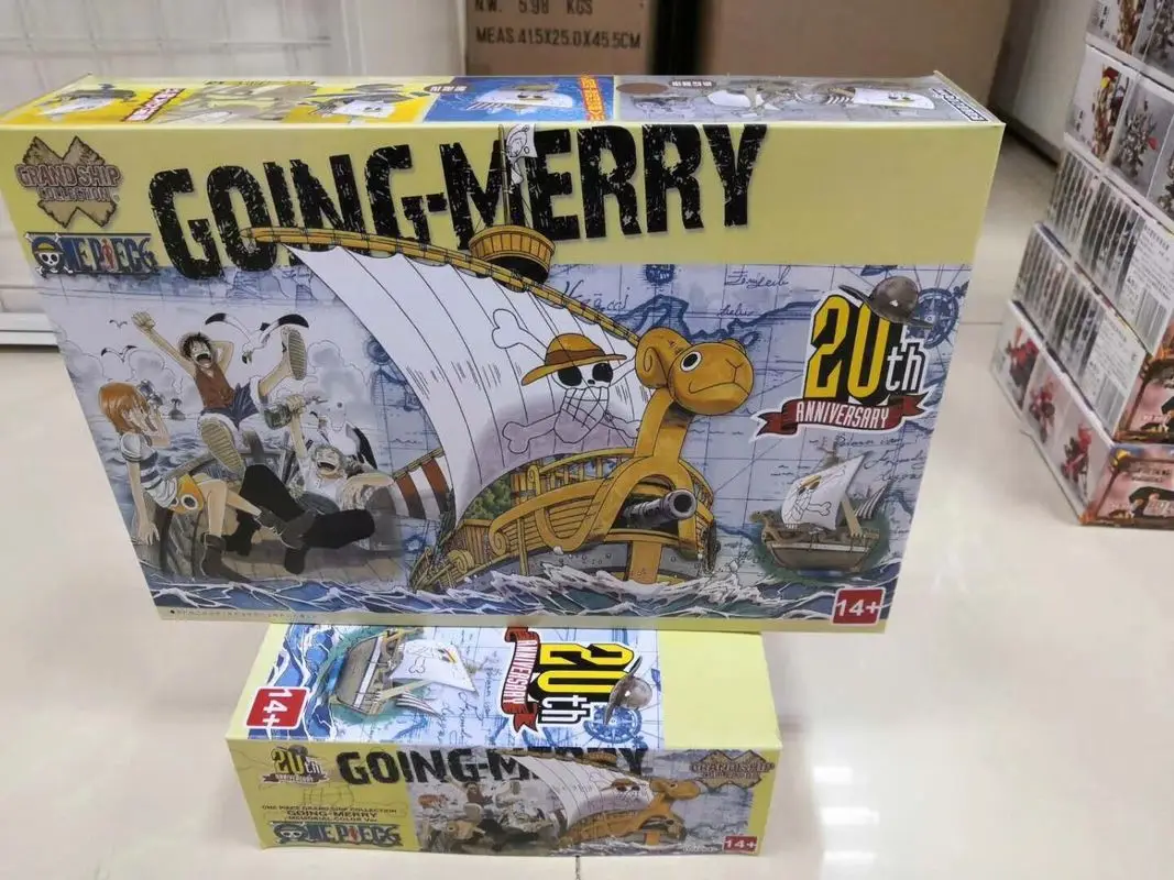 

One Piece 15th Anniversary Thousand Sunny Anime Figure Merry Whitebeard Shanks Pirate Ships Assembly Figurine Model Toys Gift