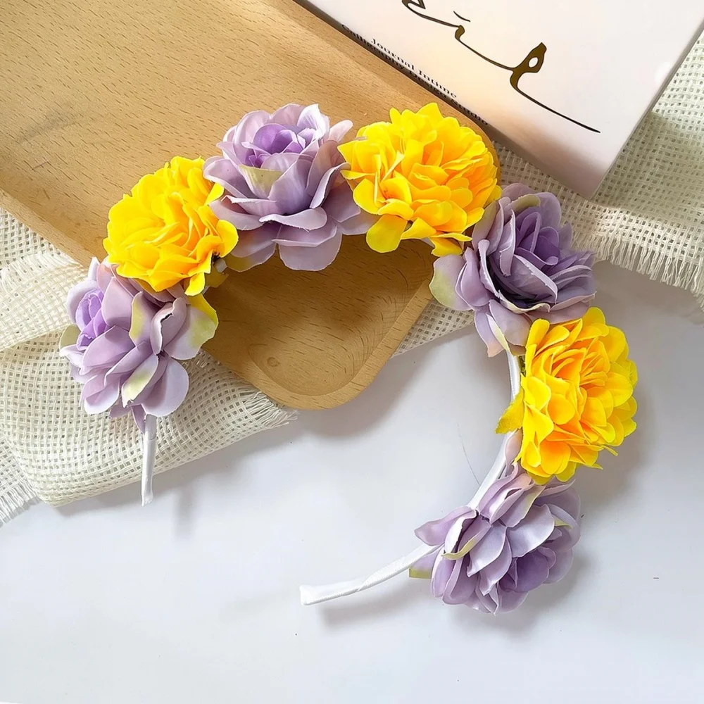 Modisches Rosenblüten-Stirnband für Damen, Braut-Blumenkranz, Bohemian Haaraccessoire, Hochzeits- und Festival-Kopfschmuck, Party-Deko – Detail 13