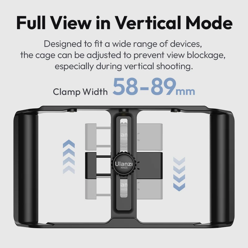 Ulanzi MA05 Cage de téléphone universelle Cage de téléphone de photographie horizontale et verticale avec télécommande Bluetooth 10M pour vidéo Vlog