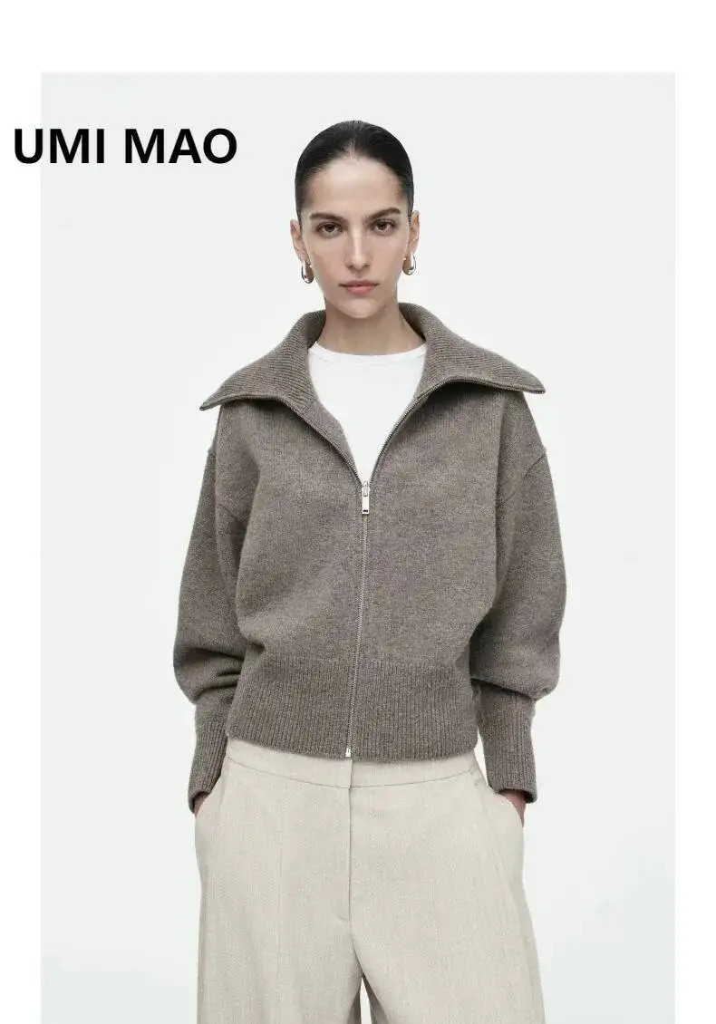 

UMI MAO Ethereal Cos, новый зимний стиль, женская повседневная трикотажная куртка-пилот стандартного кроя с завязкой на талии