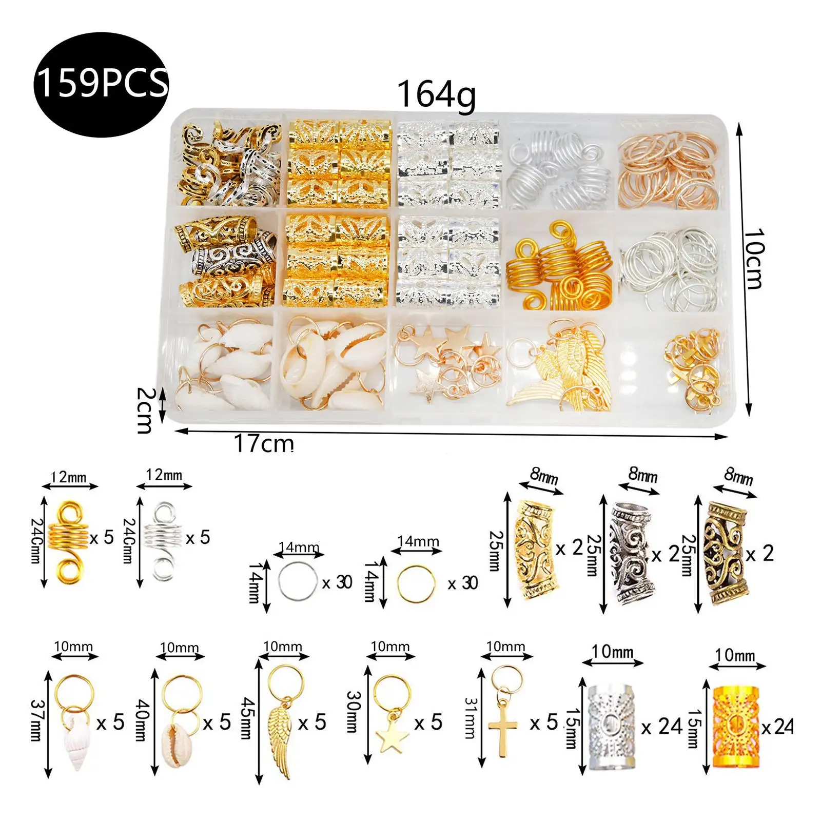 مشابك مصنوعة من خليط معدني، مجموعة قلادات متقاطعة معدنية لمستلزمات التجميل من أجل دريدلوك، والمكياج، والحفلات، والنساء #6