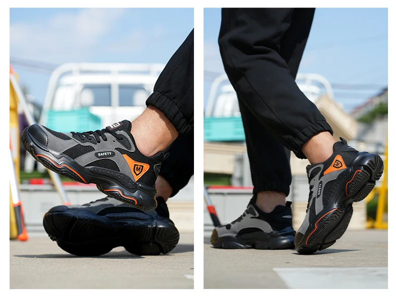 Work Safety Shoes Breathable Men Work Protective Sneakers Anti-Puncture Work Shoes Male Steel Toe Outside Sport Shoes