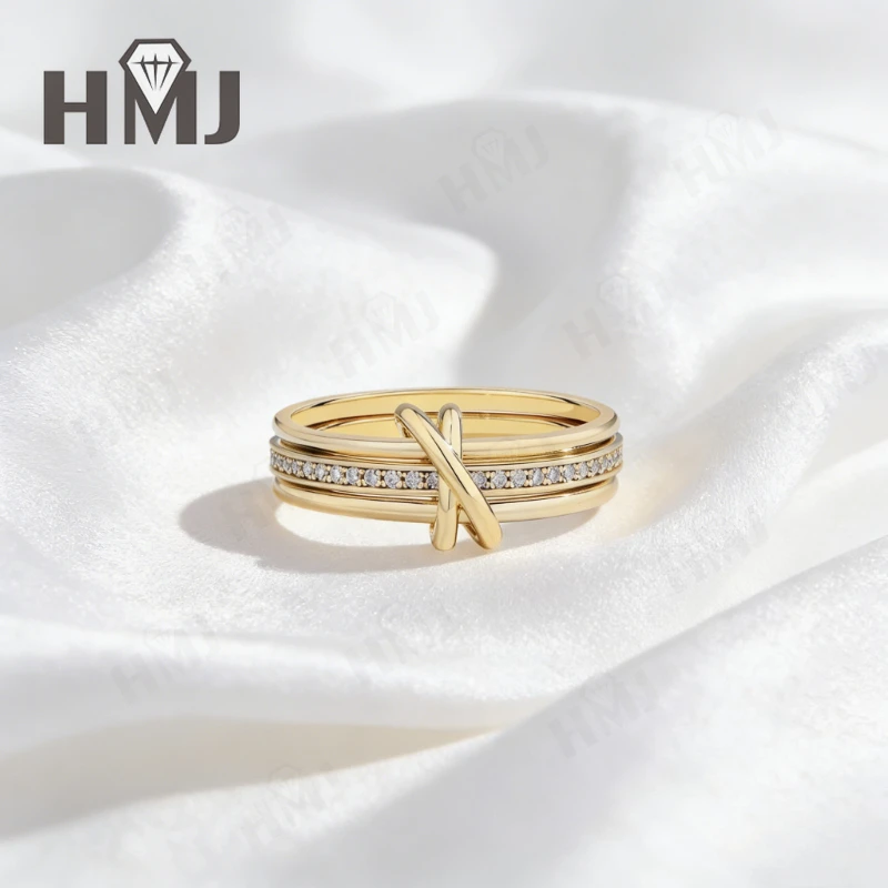 D Color VVS1 Moissanite Ring 925 Sterling Silver Infinity Love Knot Design Engagement Band for Women Anniversary Gift view 5