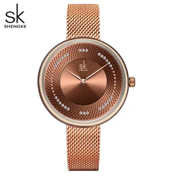 Shengke Creative Women Watches 3 Colors Stylish Japanese Quartz Ladies Watch Luxury Stainless Steel Clock Reloj Mujer Wife Gift