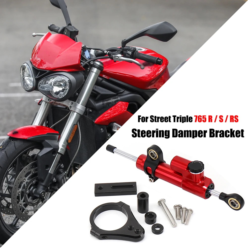 For Street Triple 765RS 765 RS STREET TRIPLE 765S 765R 765 S R New Damper Shock Absorber Stabilizer Steering Dampers Bracket