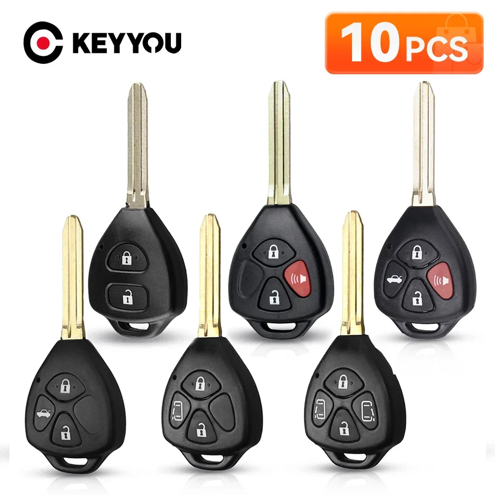 

KEYYOU 10PCS 2/3/4Buttons Remote Key Shell For Toyota Camry Avalon Corolla Matrix RAV4 Venza Yaris Replacement FOB Case TOY43