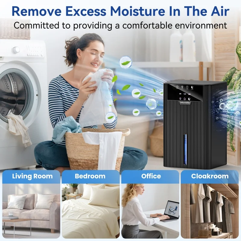 مزيل الرطوبة المنزلي المحمول لتنقية الهواء وإزالة الرطوبة والتجفيف المدمج ومضاد للرطوبة أداة إزالة الرطوبة