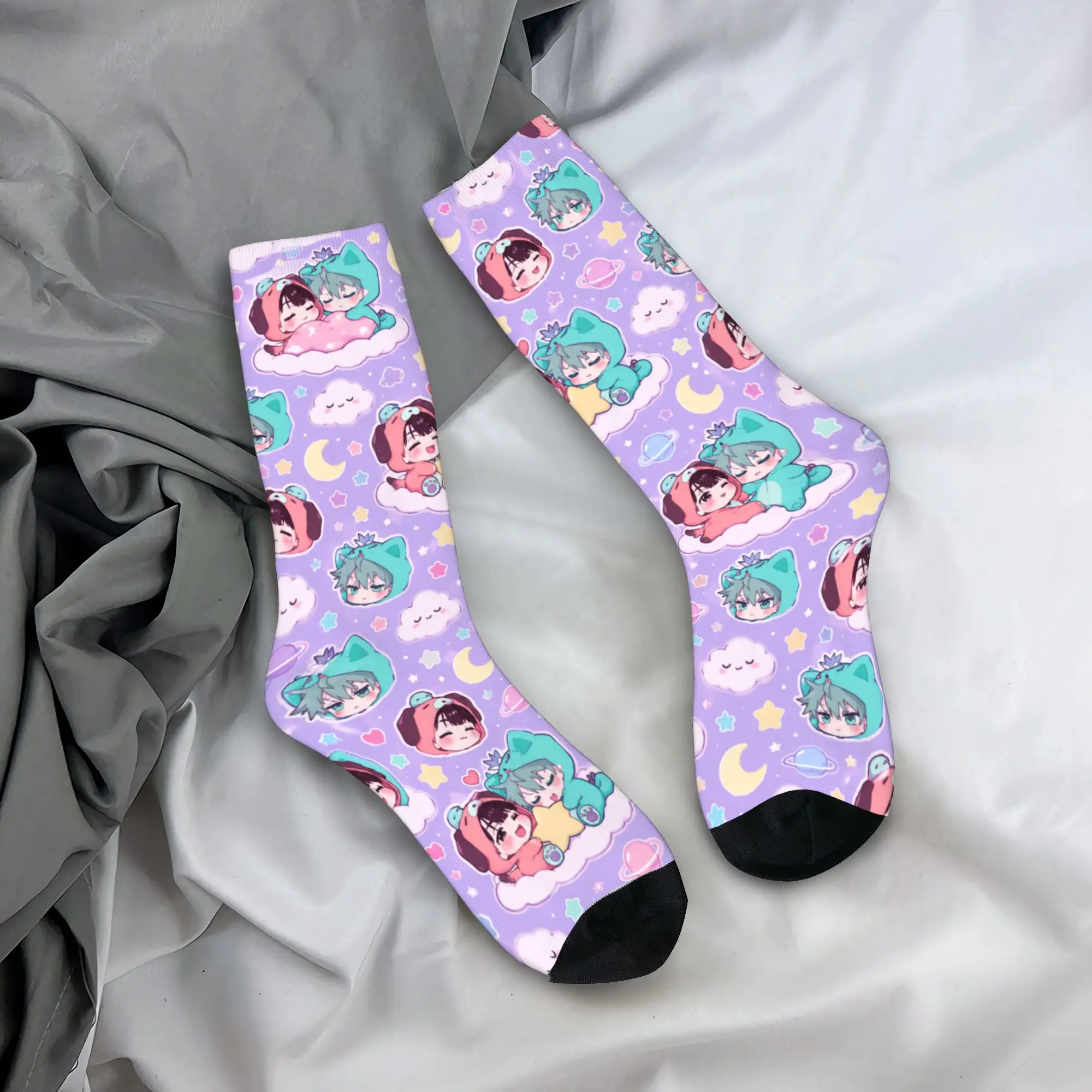 Alien Stage Chibi Stockings  Funny Socks Couple Warm Soft Socks Autumn Climbing Graphic Anti Sweat Socks Gift