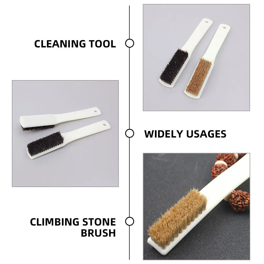 Rock Climbing Hold Cleaning Brush 4 Pack Walnut Texture Sturdy Handle Hanging Hole Bouldering Gear