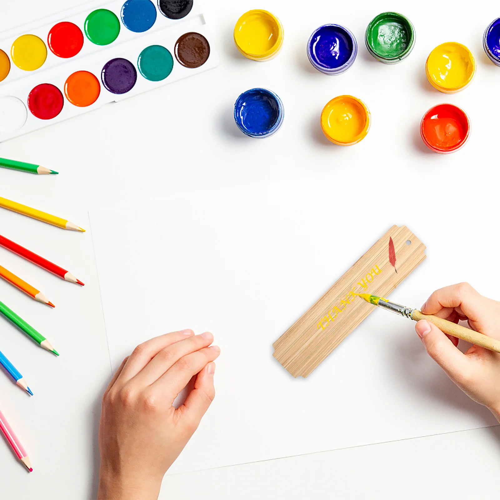 10pcs Diy Unfinished Wood Tags Craft Making Bookmarks Wooden Blank Reading Bookmarks For Party Decor Craft Supplies