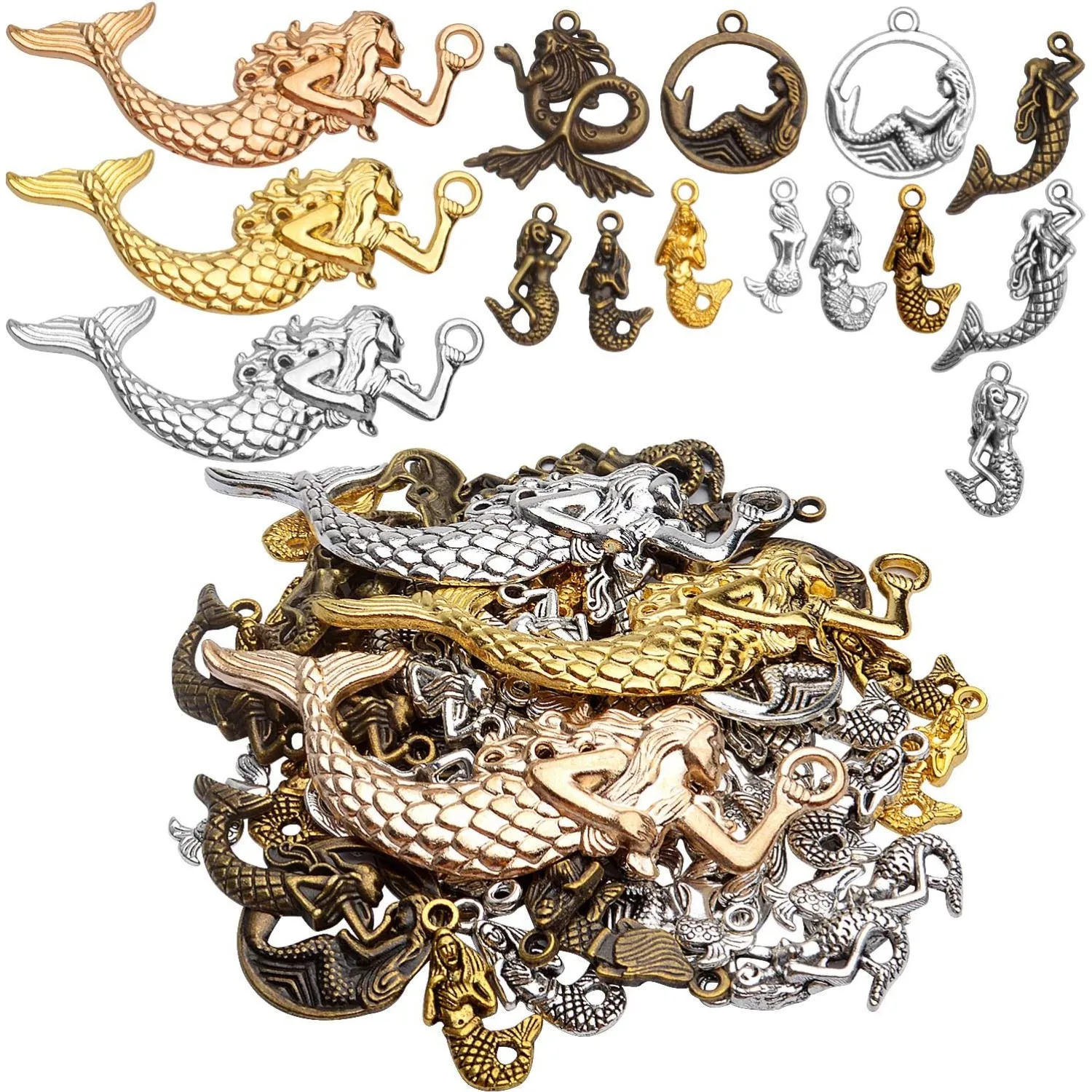 100 جرام مختلط حورية البحر سحر سبيكة سحر قلادة التبتية ل سوار ذاتي الصنع قلادة صنع المجوهرات النتائج لوازم الحرفية