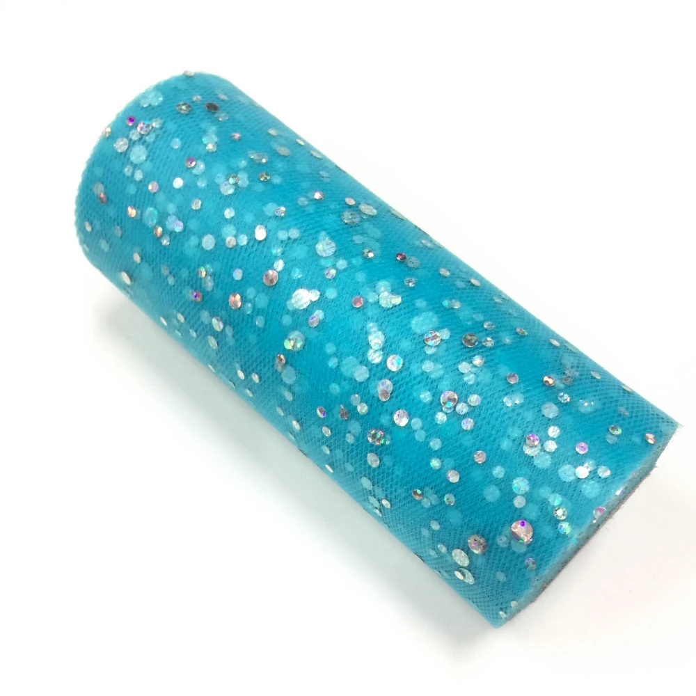 Glitzer-Pailletten-Tüllstoffrolle 6 Zoll x 25 Yards in verschiedenen Farben, geeignet für Tischdekorationen, Hochzeitsdekorationen, Babypartydekorationen. – Detail 12