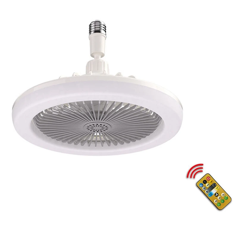 

SEWS-2PCS Ceiling Fans With Remote Control And Light Lamp Fan E27 Converter Base Smart Silent Ceiling Fans