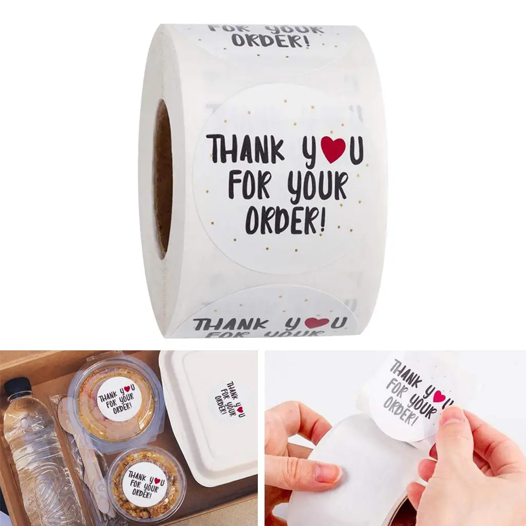 500Pcs Handmade Thank You Packaging Sealing Stickers Labels DIY 2.5/1 inch