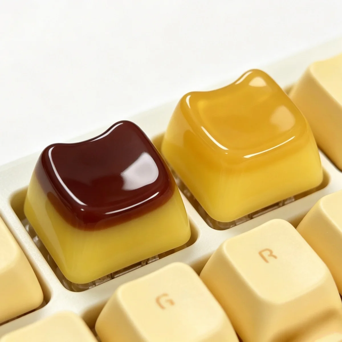 Cats Head Keycap for Keyboards  Jelly Pudding Keycap Mechanical Keyboard Key Caps Transparent Design