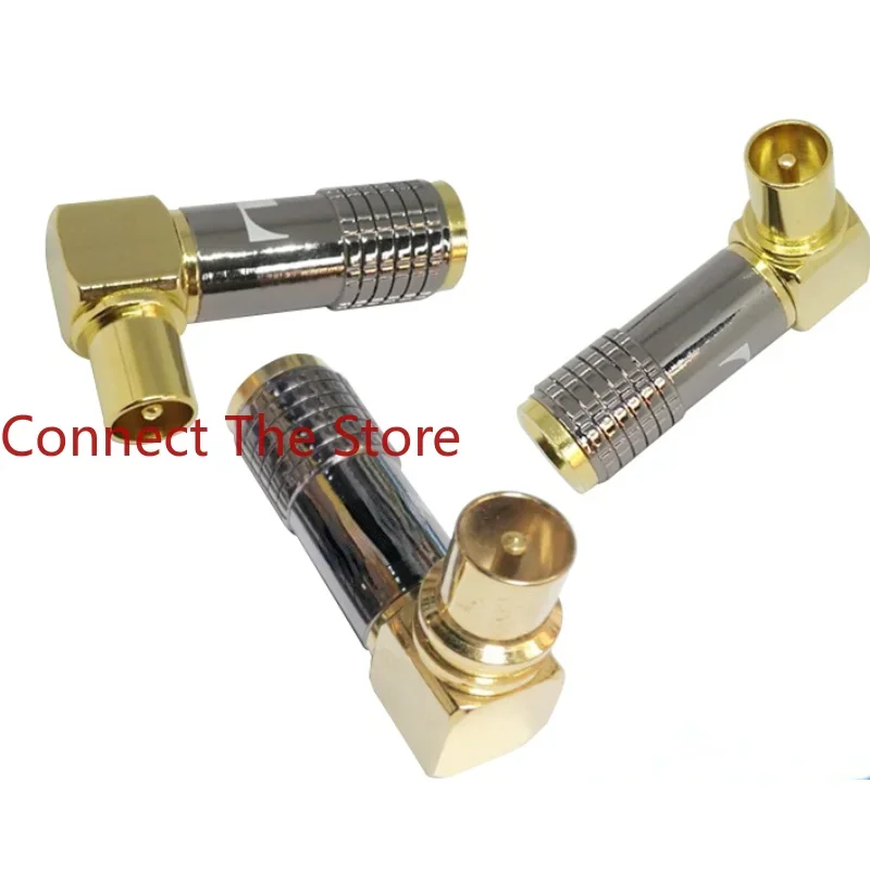 

1PCS Taiwan Cable TV Plug 90 Degree Male Assembled High-end Antenna Gold-plated