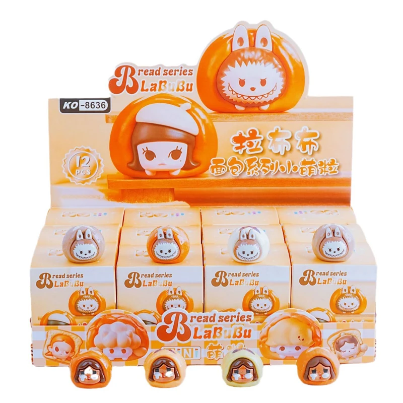 NEW 12pcs Labubu Figure Blind Box Pvc Doll model Trendy Cute Kawaii Cartoon Mystery Box Decorations Wholesale