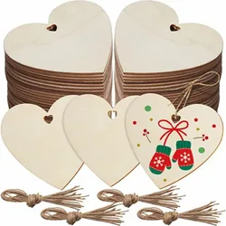 30 Pcs 8/10cm DIY Blank Wooden Chips Valentine's Day Birthday Party Christmas Love Hand-painted Pendant Kindergarten Party Gift