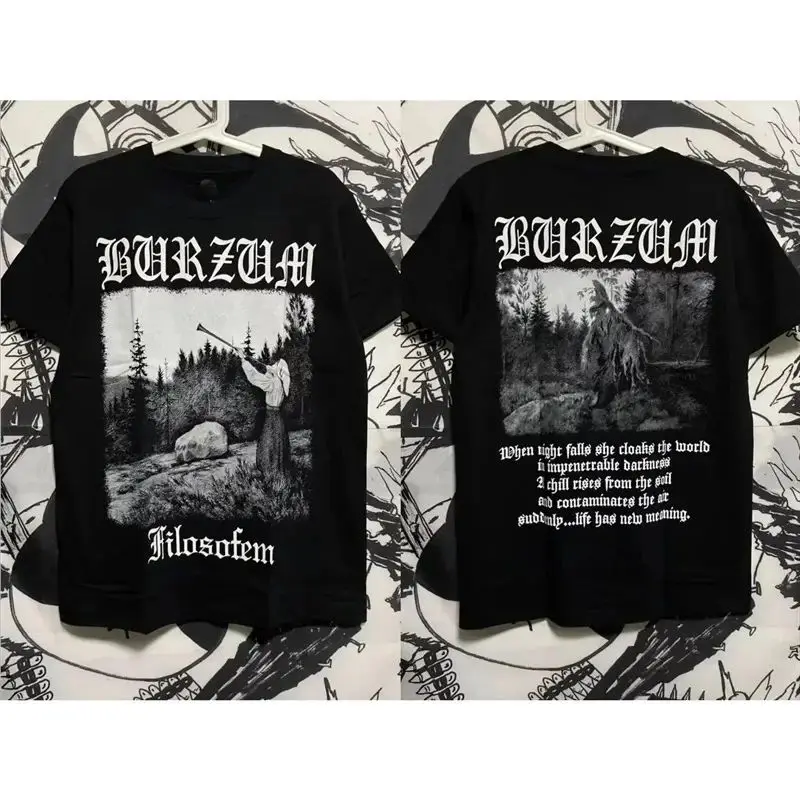 Heavy Metal Rock Band Printed Short-sleeved Retro Y2K T-shirt Casual Loose Streetwear Unisex Sporty Round-neck Top