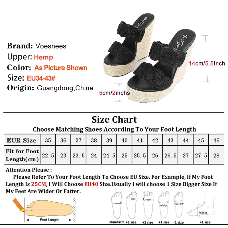 14Cm Sleehakken Slippers Voor Dames Dikke Zool Hoge Hakken Gras Touw Waterdicht Platform Zomer Casual Schoenen Vrouwen Slip On Sandalen