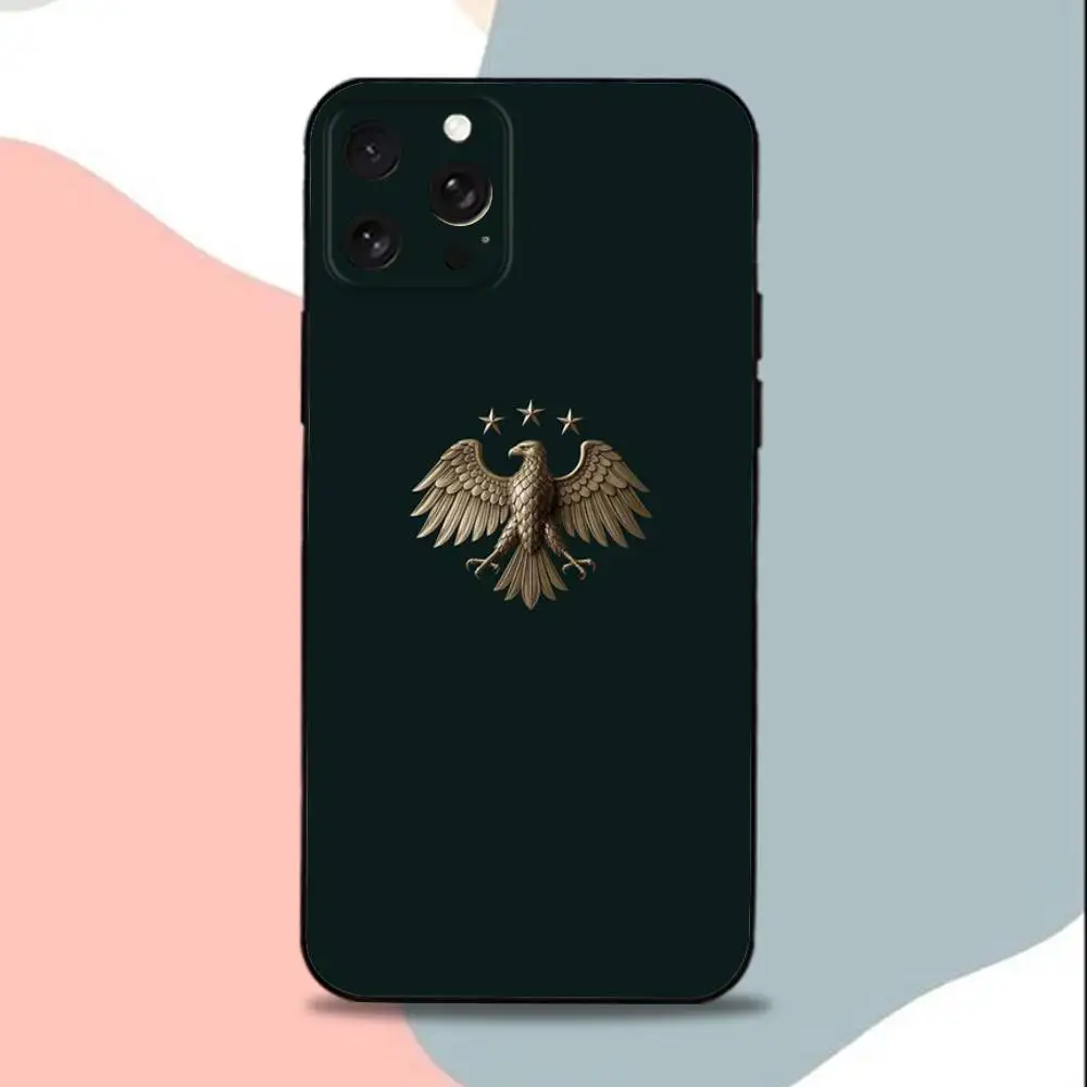 Casing HP LOGO S-Syria Bendera Suriah Untuk iPhone 11,12,15,16,17,13,14,Pro,Max,Plus,E,Mini,Air,SE4 Hitam Bahan Lembut