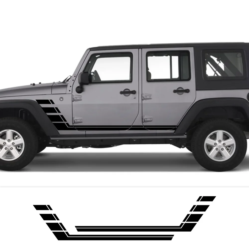 

Для Jeep Wrangler JK JL CJ RUBICON 4x4 2 шт. наклейки на боковую дверь автомобиля, Стайлинг, виниловая пленка, наклейки, украшения, тюнинг, автоаксессуары