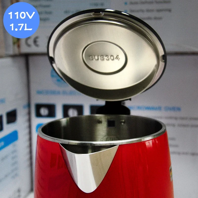 110V Electric Kettle Stainless Steel Double-Layer Thermal Insulation Household Tea Boiler Car Exported to US Taiwan Japan