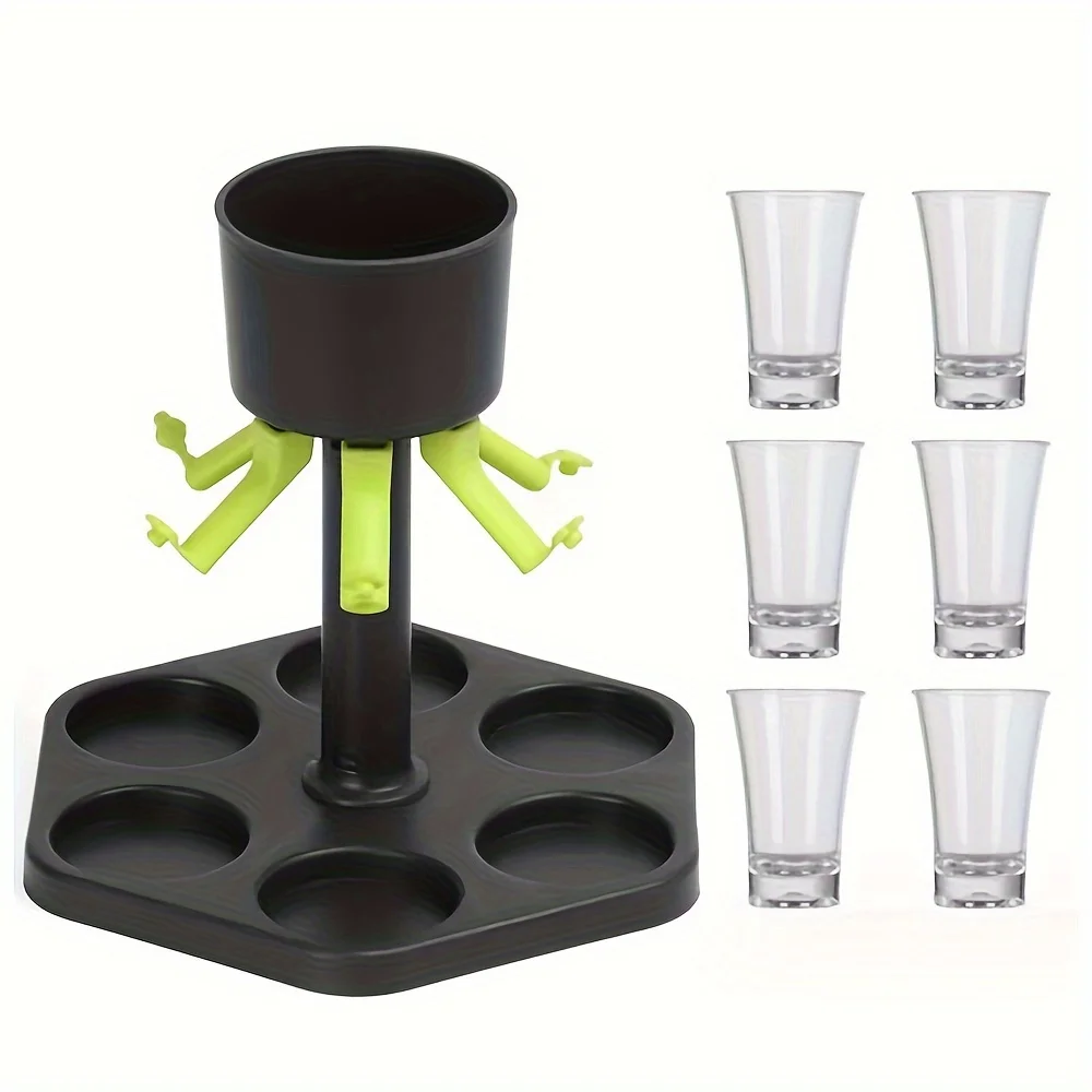 6 Shot Glass Games Dispenser Wine Drink Pourer Multifunction Liquor Dispenser for Camping Picnic Bar Accessories Party Games