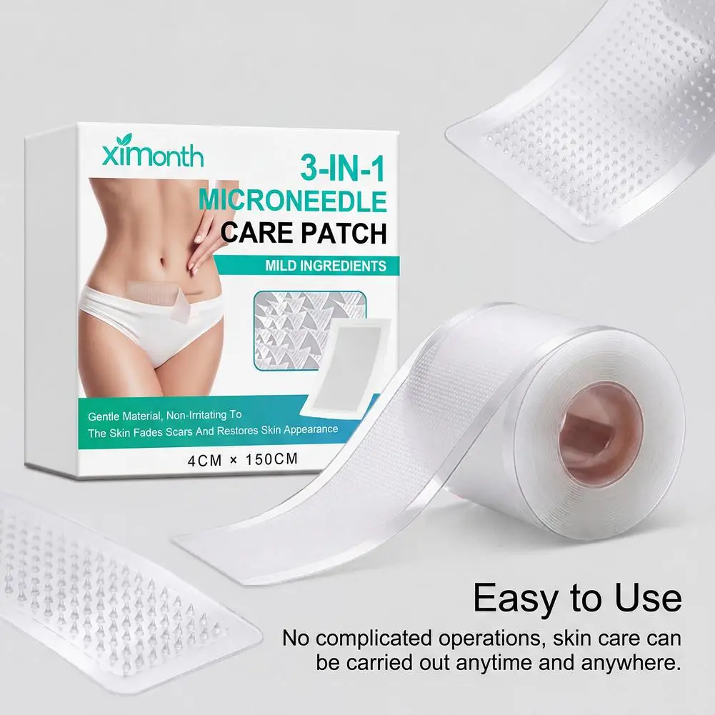 3-in-1 Microneedle Care Patch Roll 4cm×150cm Cuttable Hydrocolloid Tape Mild Self-Adhesive Waterproof Repair Skin Care Sticker