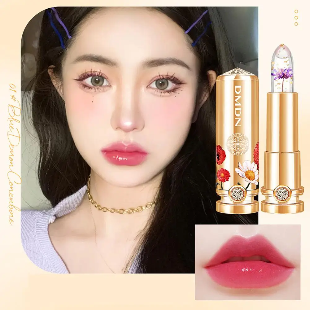 Nieuwe Bloem Jelly Temperatuur Kleurverandering Lippenstift Hydraterende Heldere Producten Lipsticks Make-Up Waterdichte Langdurige K5w5