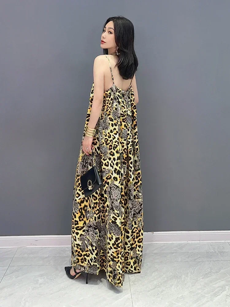 XITAO Strapless Jumpsuits Fashion Leopard Goddess Fan Casual Style Sleeveless Summer Minority Loose Elegant Jumpsuits WLD16530