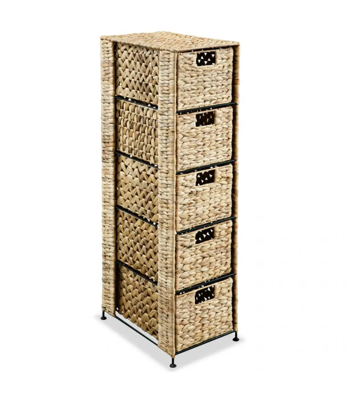 Storage lockers and cabinets storage unit with 5 baskets 25,5x37x10 cm water hyacinth