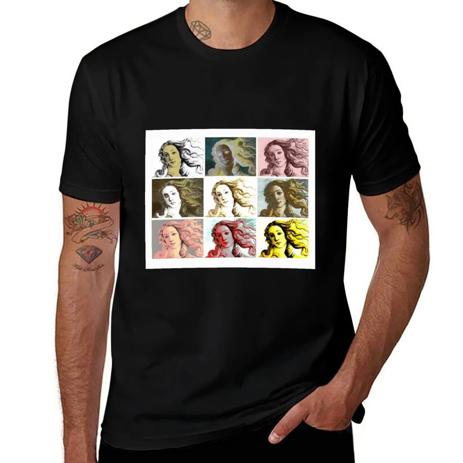 Warhol Venus T-Shirt Big Size Short Sleeve Tee for Men T-Shirt