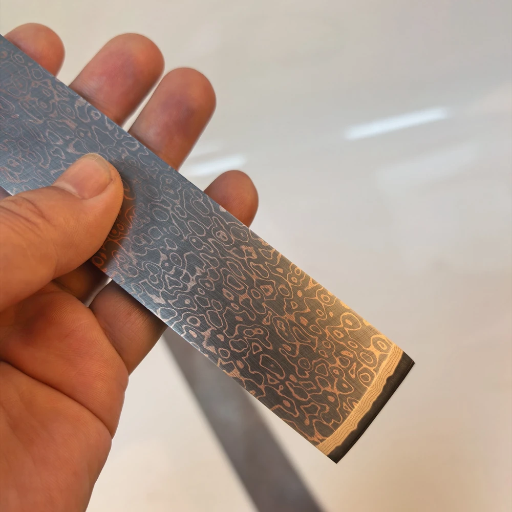 Kupfer-Damast-San-Mai-Stahlstab, 45 Lagen Cu-Mai Messerklingenrohling, vorgehärteter Edelstahl für DIY-Messerherstellung – Detail 8