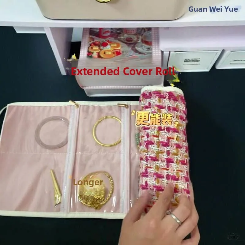 Convenient Multi-Layer Zipper Jewelry Storage Bag Gold Jewelry Box Earring Necklace Ring Organizer Bag Household Storage