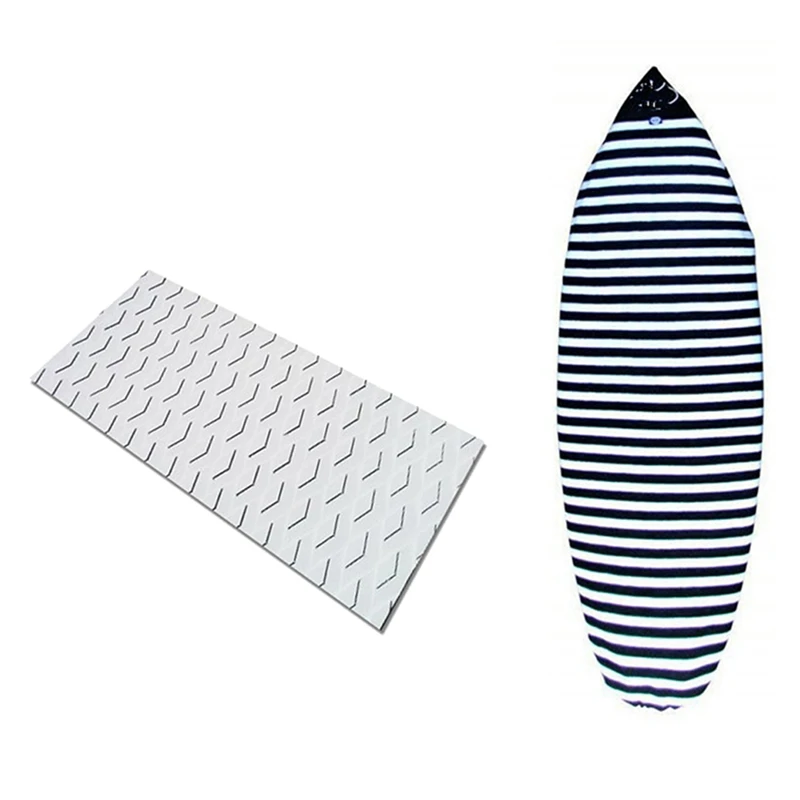 Surfboard Socks Cover Surf Board Protective Storage Case & Surfboard Deck Traction Board Eva Anti-Skid Pad