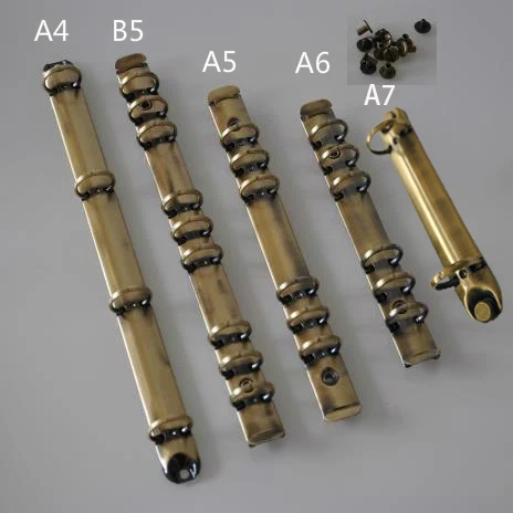 10PCS A4 B5 A5 A6 A7  Black Bronze Gold Copper 15 25 20  mm DIY Clips Mechanical, 2 3 6 9 20 26 30 Rings Binder Mechanism,