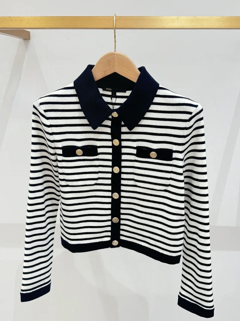 

Модный удобный длинный свитер в полоску с круглым вырезом Ne, весна 2025 HEIDD M, домашний свитер из полиэфирного волокна для поездок на работу...