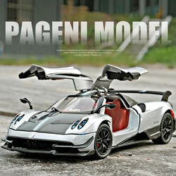 1:24 Pagani Huayra BC Supercar Alloy Die Cast Toy Car Model Sound and Light Pull Back Children's Toy Collectibles Birthday gift